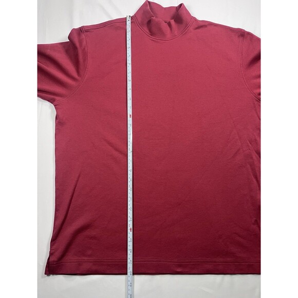 Scott Barber Men's L Large Mock Turtleneck Burgundy 100% Pima Cotton Knit - Picture 6 of 9
